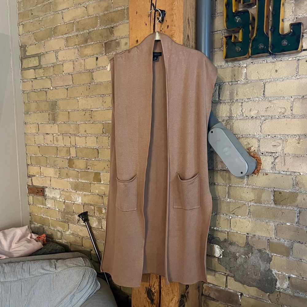 Joan Vass Tan Duster Vest